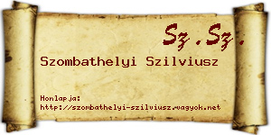 Szombathelyi Szilviusz névjegykártya